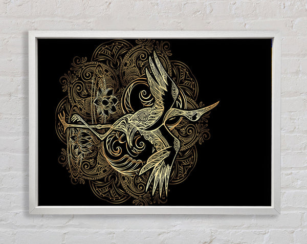 Golden Crane Framed Print
