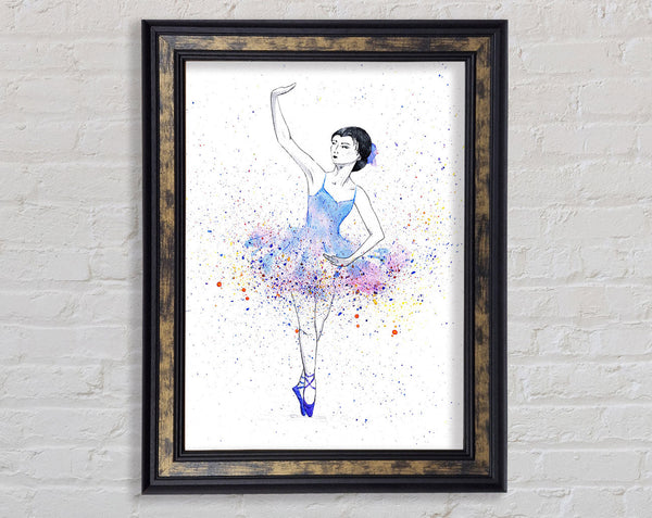 Blue Pink Ballerina 5 Framed Print