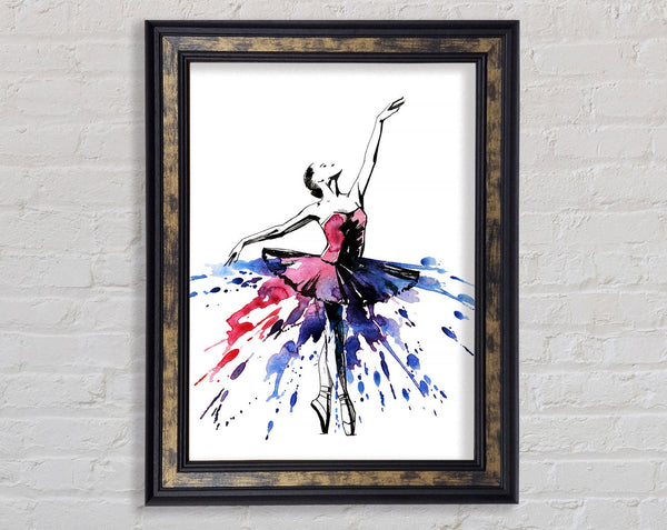 Blue Pink Ballerina 8 Framed Print