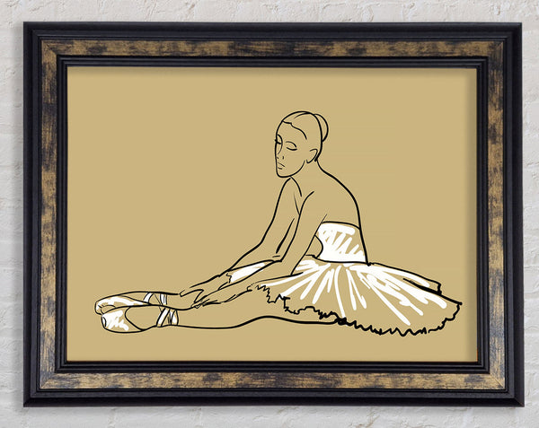 Beige White Ballerina 4 Framed Print