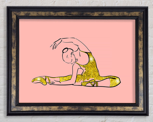 Golden Pink Ballerina 4 Framed Print
