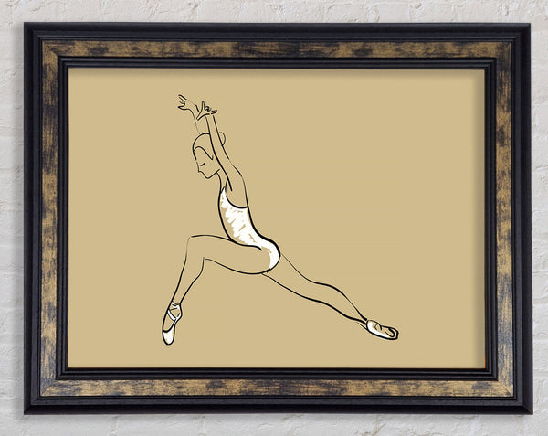 Beige White Ballerina 5 Framed Print