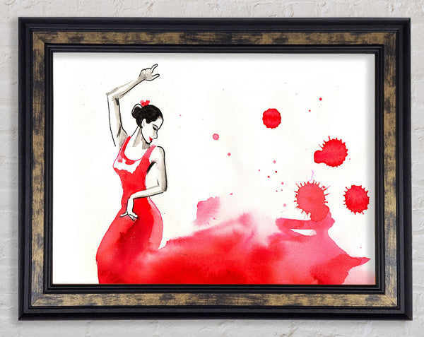 Spanish Flamenco Dancer Framed Print