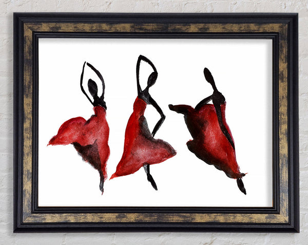 Red Ballarinas Framed Print