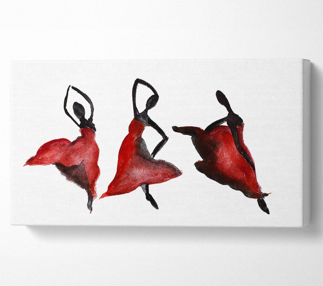  A Canvas Print of Red Ballarinas Canvas Print
