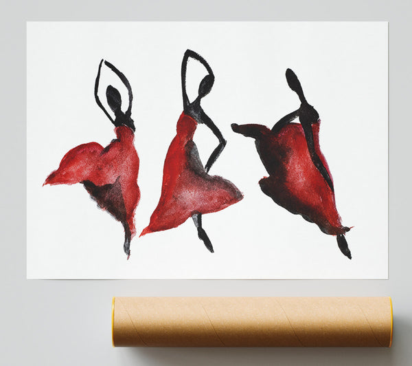 Red Ballarinas Poster