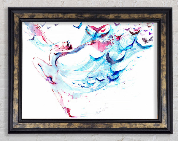 Blue Pink Ballerina 3 Framed Print