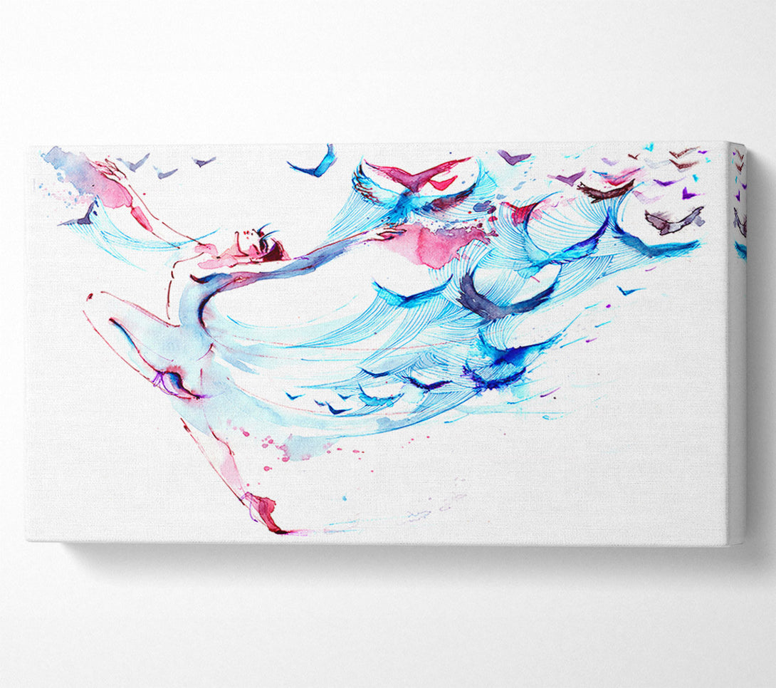  A Canvas Print of Blue Pink Ballerina 3 Canvas Art