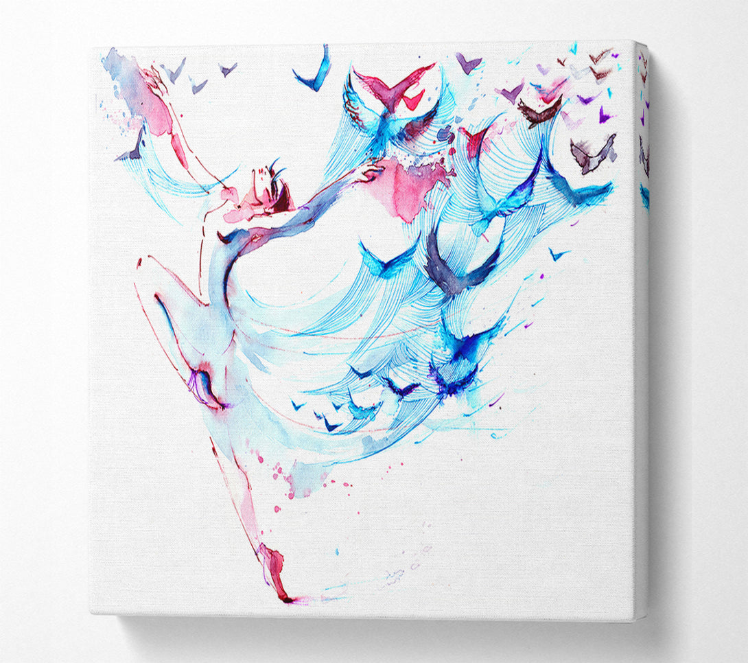  A Canvas Print of Blue Pink Ballerina 3 Canvas Art