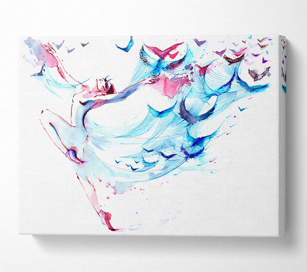  A Canvas Print of Blue Pink Ballerina 3 Canvas Art