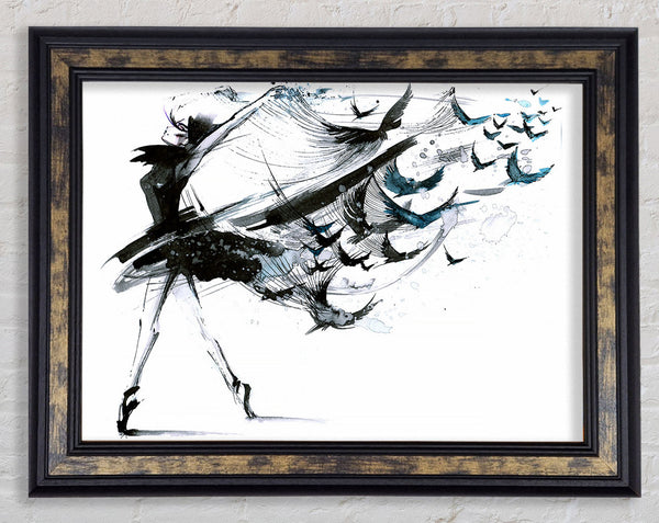 Black Ballerina Framed Print