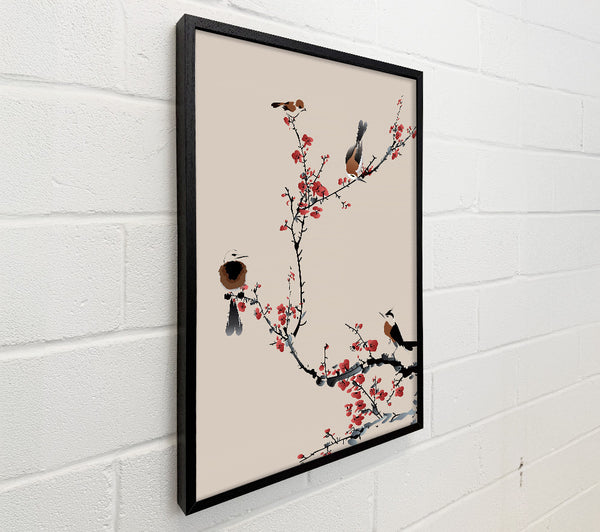 Chinese Cherry Blossom Birds