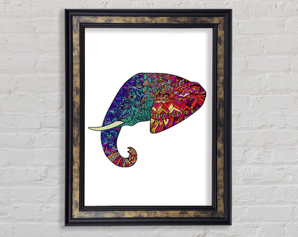 Indian Elephant Head Framed Print
