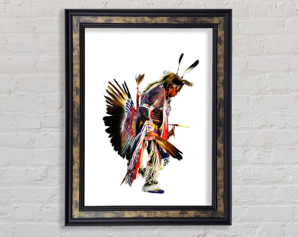 Red Indian Warrior Framed Print