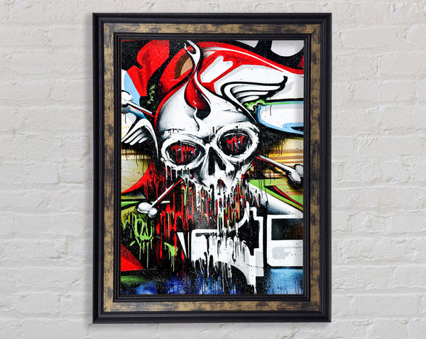 Melting Skull Framed Print