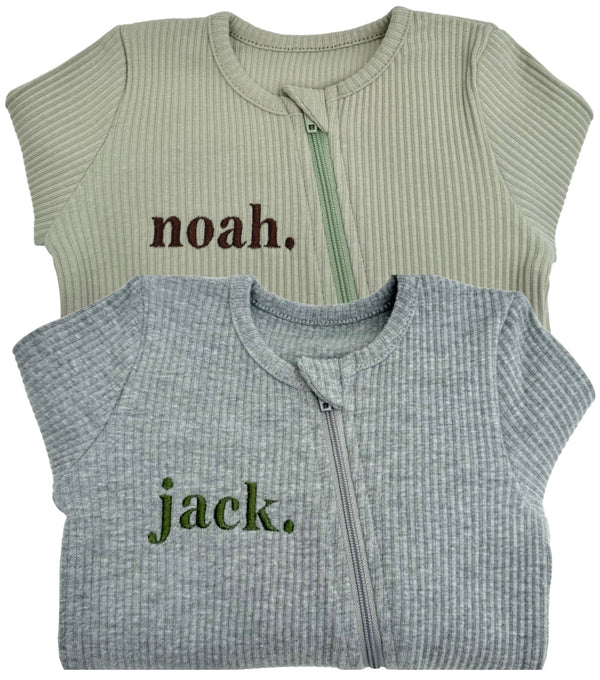 Dove Grey Zip Sleepsuit