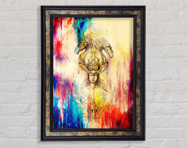 Red Indian Painting Framed Print