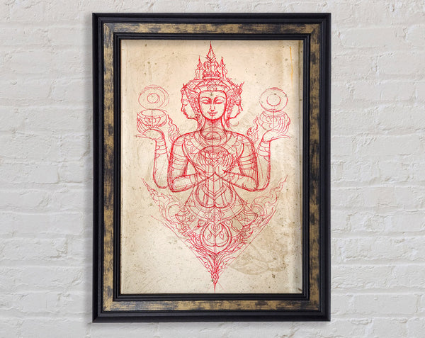 Hindu God Brahma Framed Print