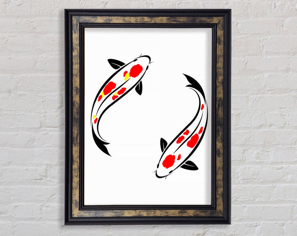 Japanese Twin Koi Framed Print