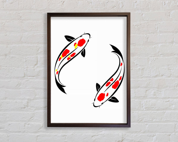 Japanese Twin Koi Framed Print