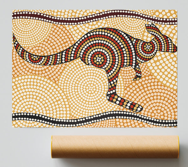 Aboriginal Kangaroo 4 Print