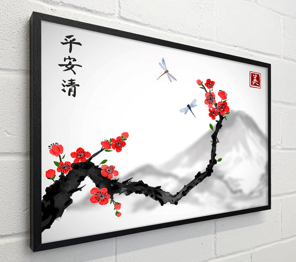 Chinese Cherry Blossom Mountains