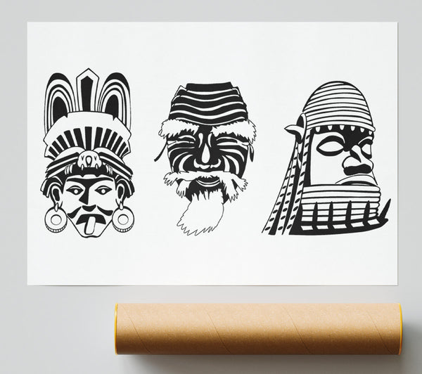 Mayan Masks Print