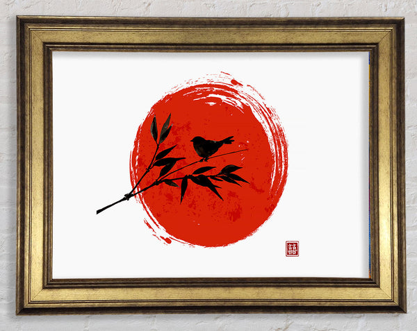 Chinese Red Sun Framed Print