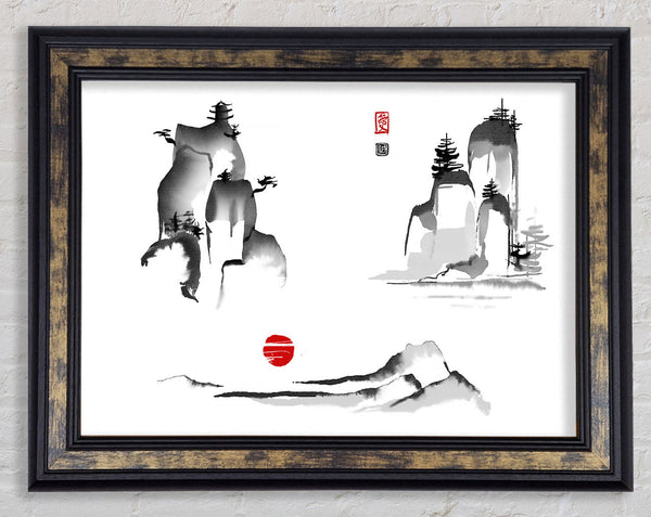 Chinese Mountain Tops 3 Framed Print