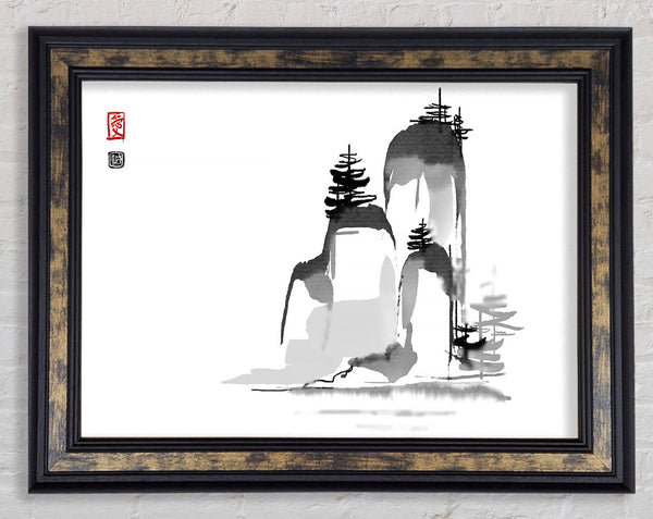 Chinese Mountain Tops 1 Framed Print