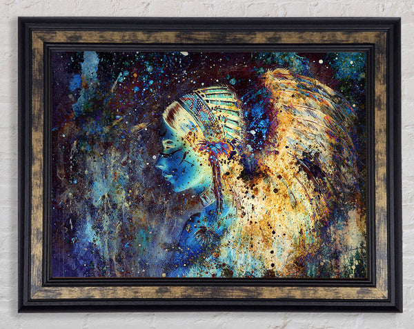 Red Indian Star Night Framed Print