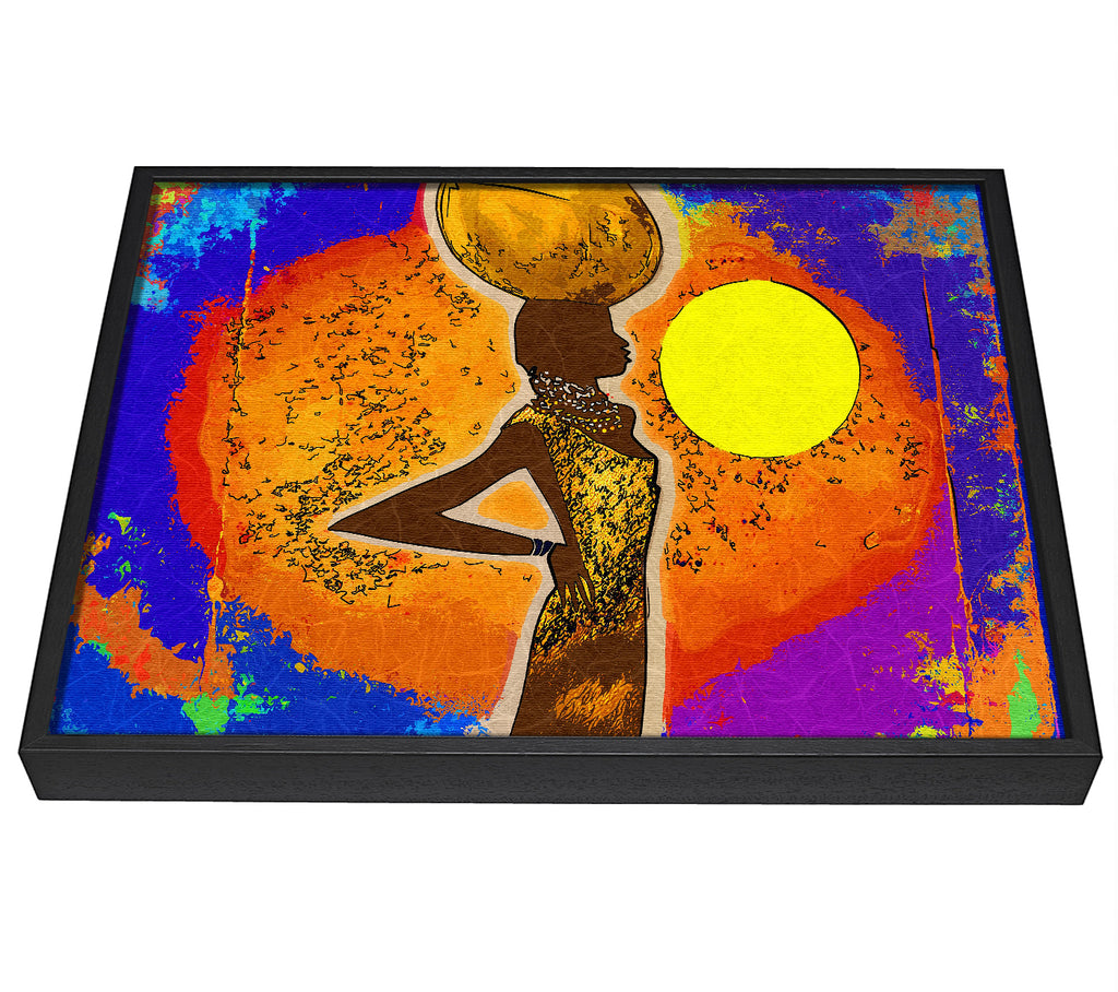 A picture of a African Tribal Art 5 framed canvas print sold by Wallart-Direct.co.uk