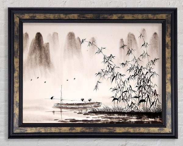 Bamboo Mountains Framed Print
