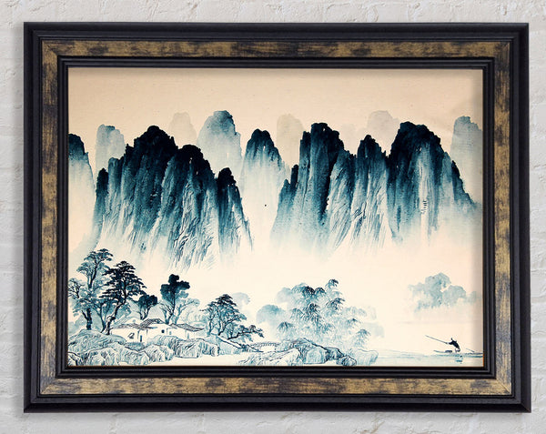 Beautiful Japanese Hills Framed Print