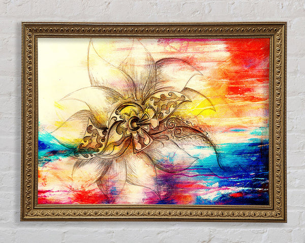 Colourful Lotus Flower Framed Print