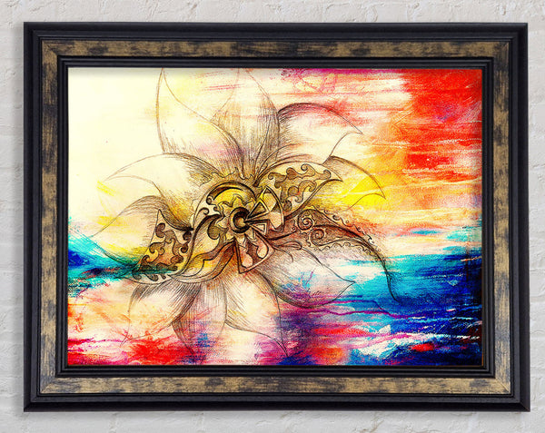 Colourful Lotus Flower Framed Print