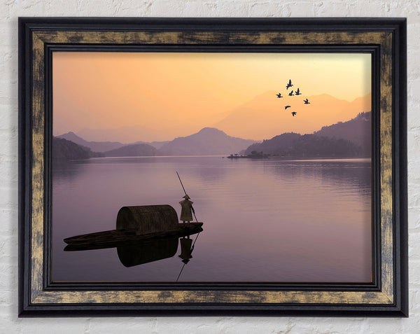 Chinese Fisherman At Dusk