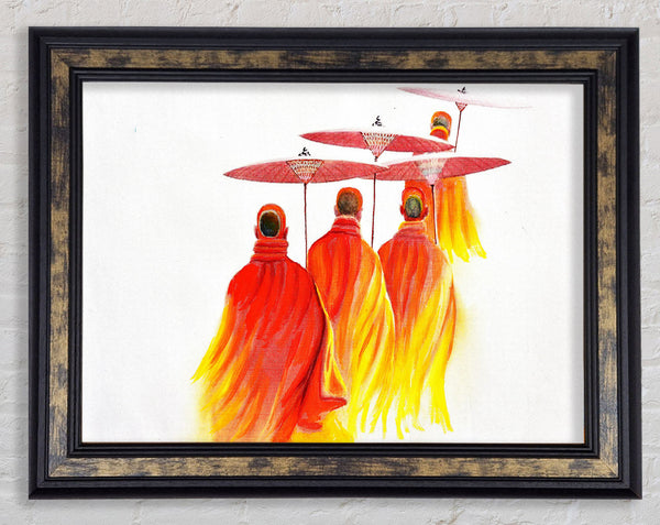 Buddhist monks Framed Print