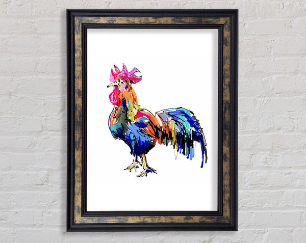 Rainbow RoosterA Framed Print