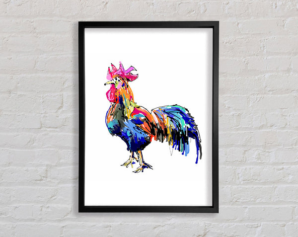 Rainbow RoosterA Framed Print