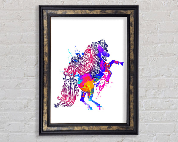Rainbow Splash HorseA Framed Print