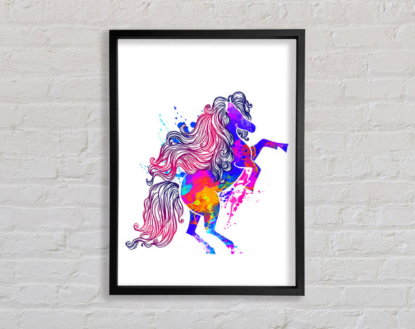 Rainbow Splash HorseA Framed Print