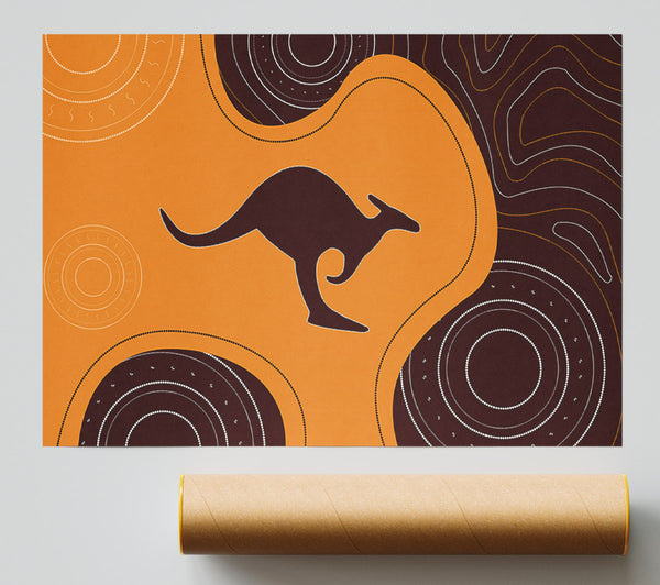 Aboriginal Kangaroo 3 Print