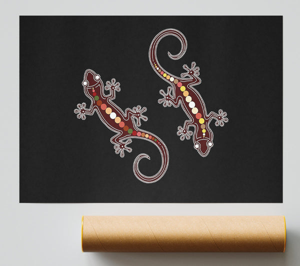 Aboriginal Lizard 4 Print