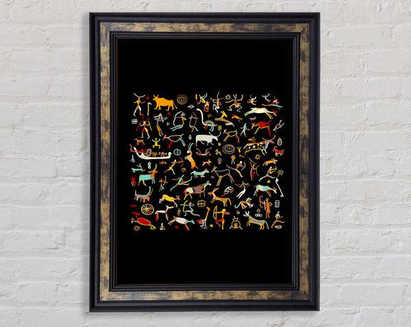 Cave Drawings Framed Print