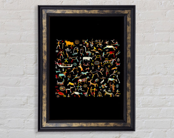Cave Drawings Framed Print