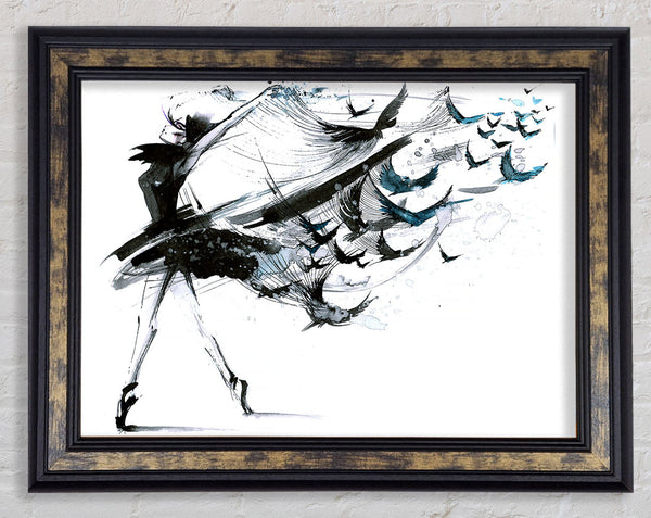 Black Birds Framed Print
