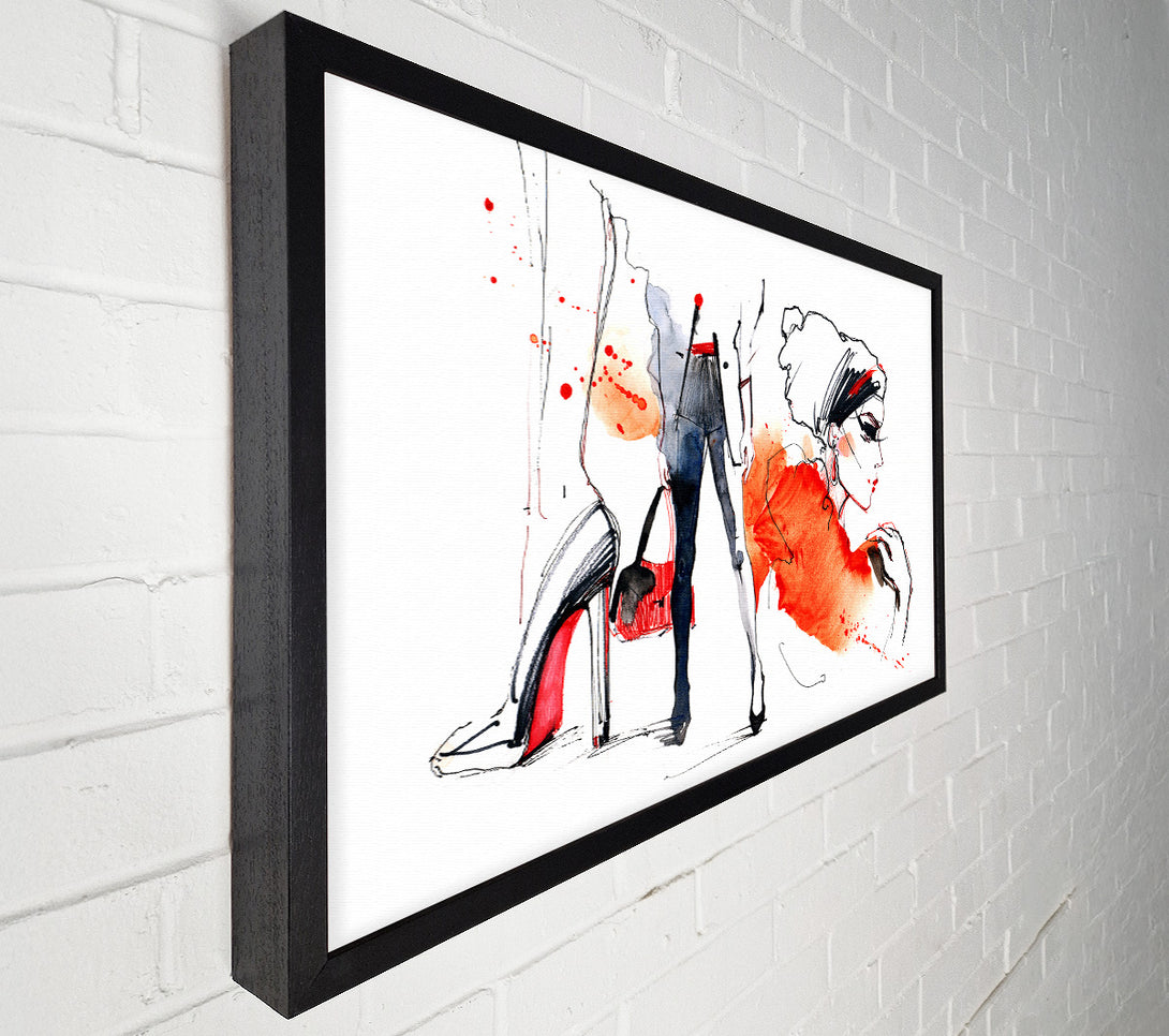  A Canvas Print of Shoes Bag Done 2 Canvas Print