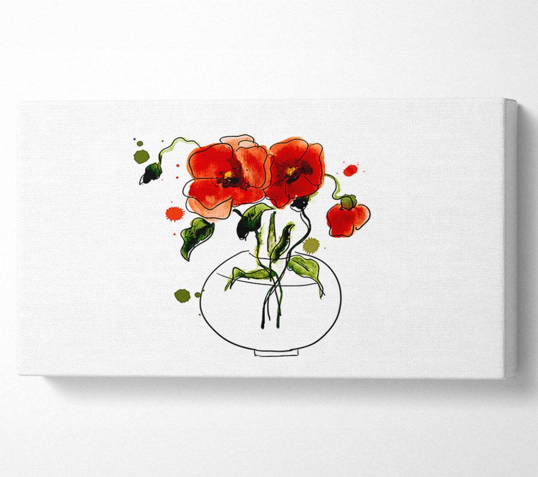  A Canvas Print of Poppy Vase Canvas Art
