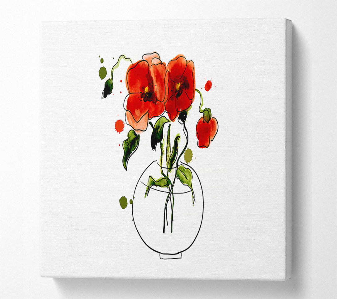  A Canvas Print of Poppy Vase Canvas Art
